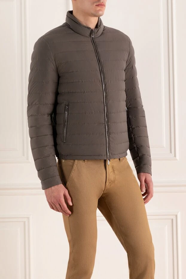 Moorer пуховик мужской из полиамида и эластана серый 159420 - фото 3