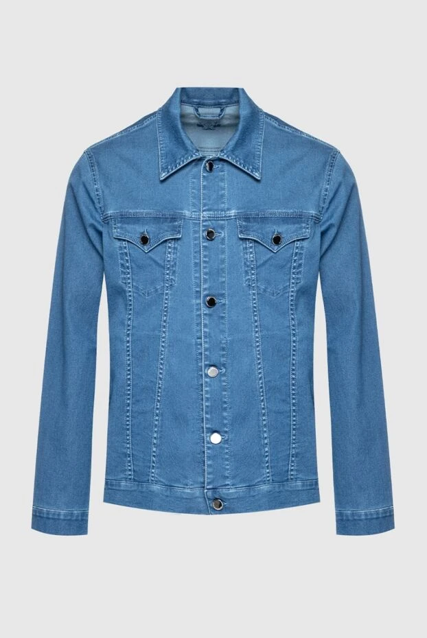 Scissor Scriptor man blue denim jacket made of cotton, polyester and elastane for men купить с ценами и фото 159429 - photo 1