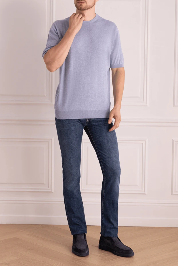 Jacob Cohen man blue cotton jeans for men купить с ценами и фото 159466 - photo 2