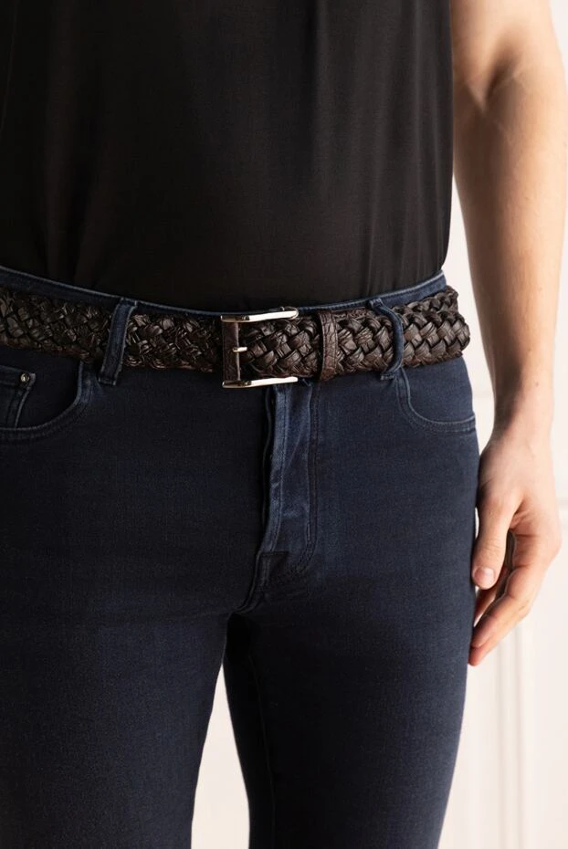 Cesare di Napoli man black crocodile leather belt for men купить с ценами и фото 159490 - photo 2