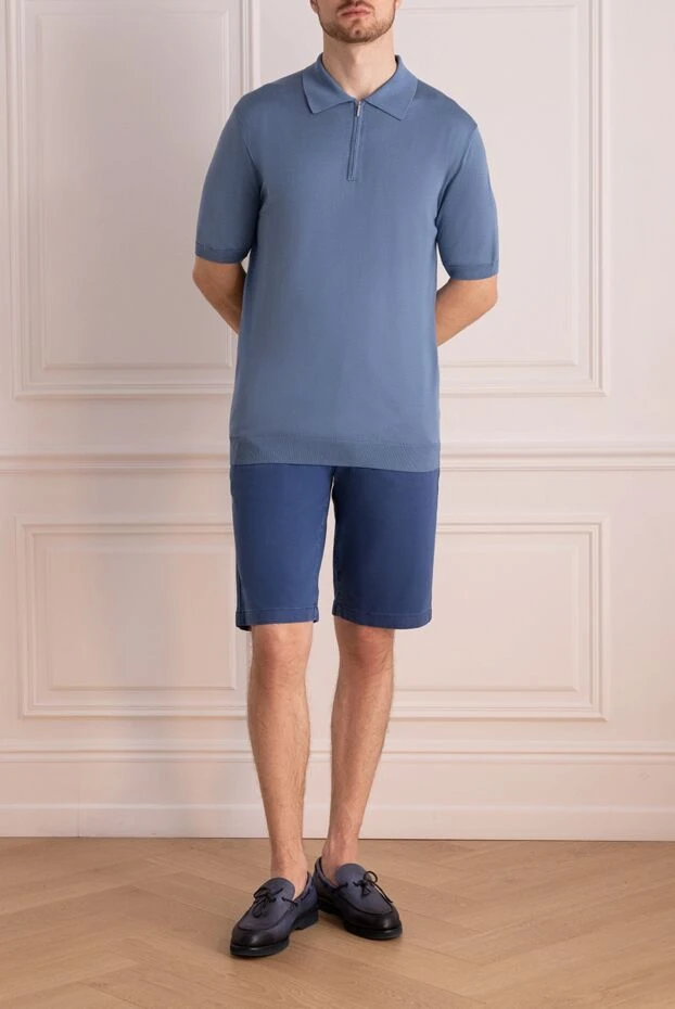 Jacob Cohen man blue cotton shorts for men купить с ценами и фото 159522 - photo 2