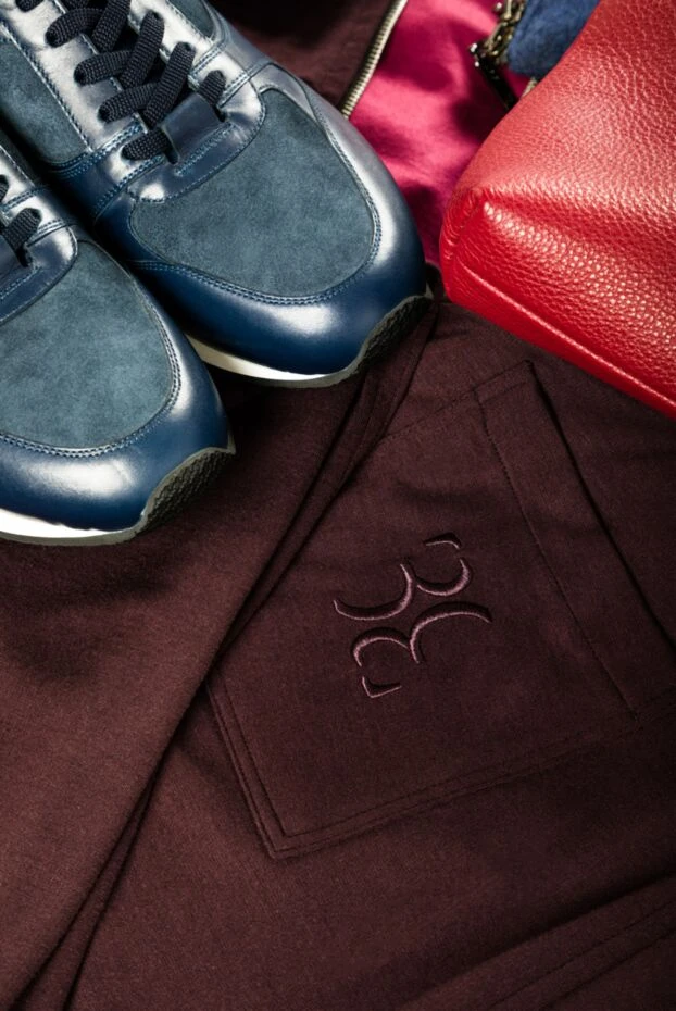 Billionaire жібек пен мақтадан тігілген ерлер спорттық костюмі, күлгін түсті 159538 - фото 3