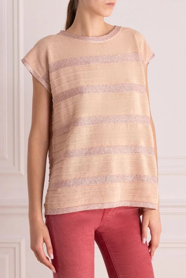 D.Exterior женский розовый топ с пайетками 159586 - фото 3