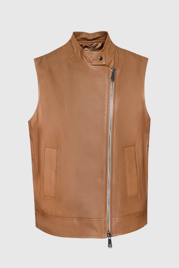 Peserico woman women's brown leather vest купить с ценами и фото 159649 - photo 1