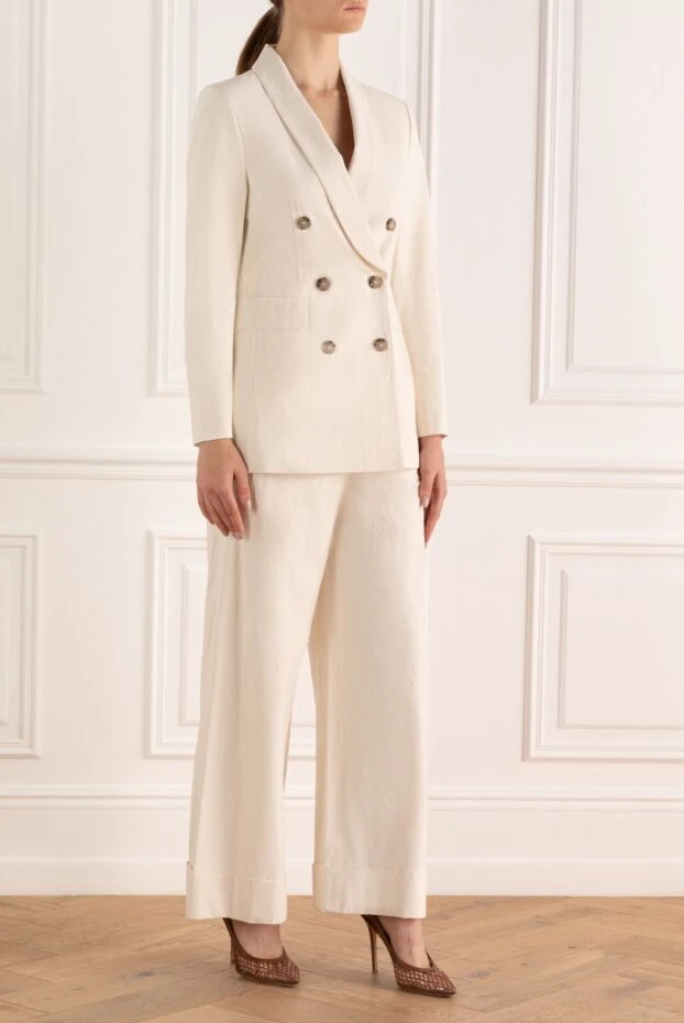 Peserico женский костюм из хлопка и вискозы с широкими брюками
 159651 - фото 3