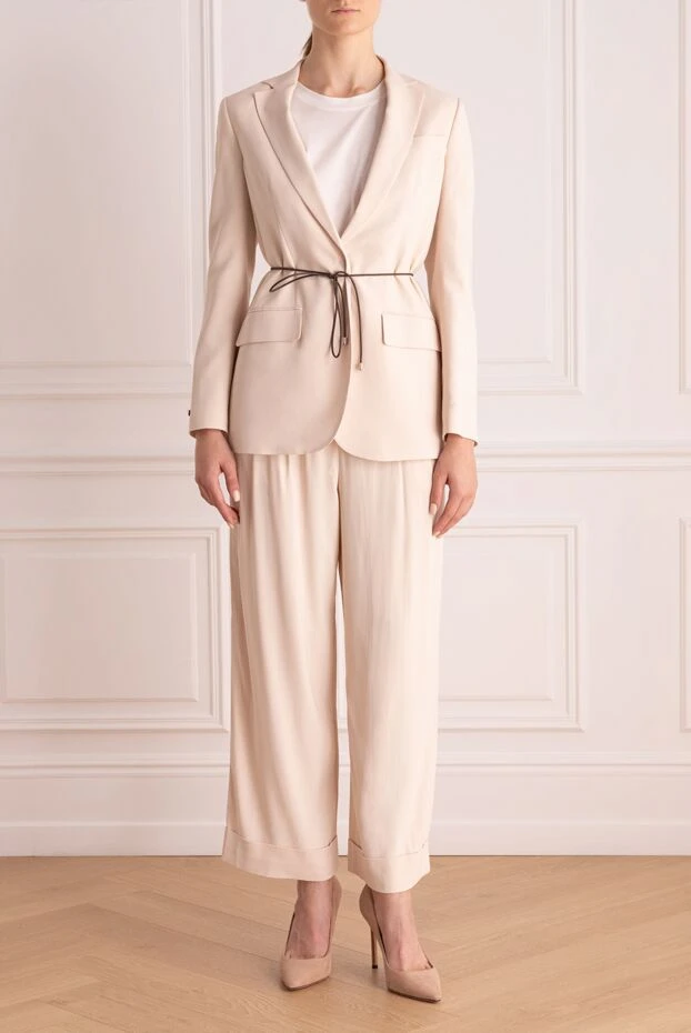 Peserico woman beige women's trouser suit made of viscose and elastane 159656 - photo 2