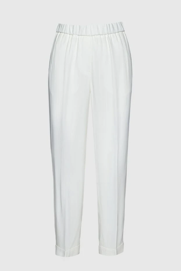 Peserico woman white acetate and viscose trousers for women купить с ценами и фото 159674 - photo 1