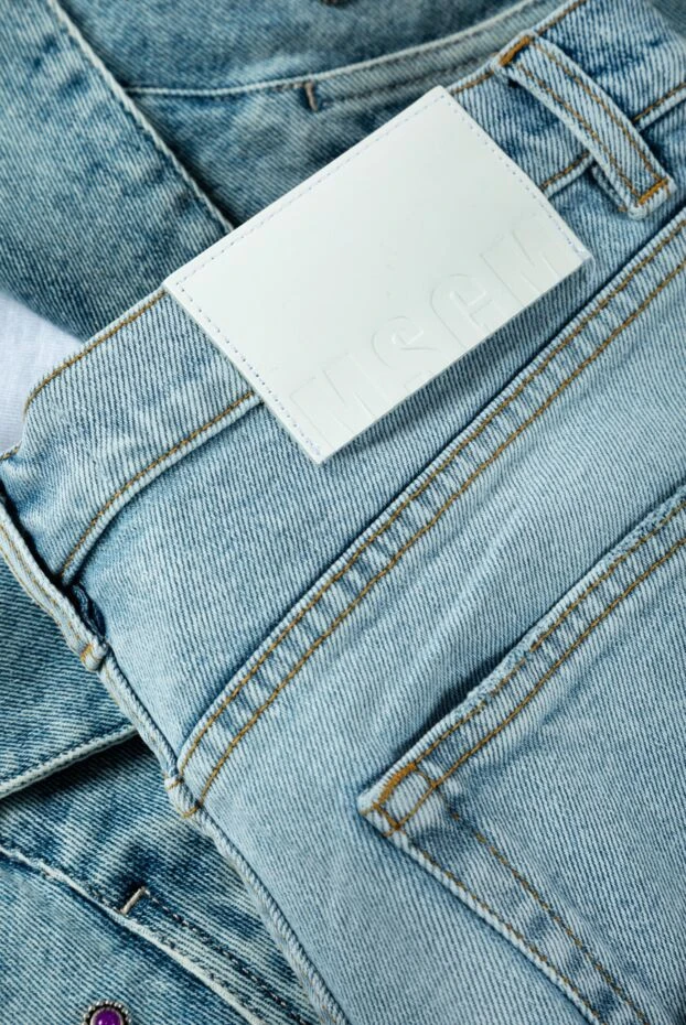 MSGM короткие джинсовые шорты с рваными краями женские голубые 159686 - фото 2