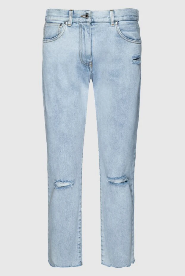 MSGM woman blue cotton jeans for women купить с ценами и фото 159696 - photo 1