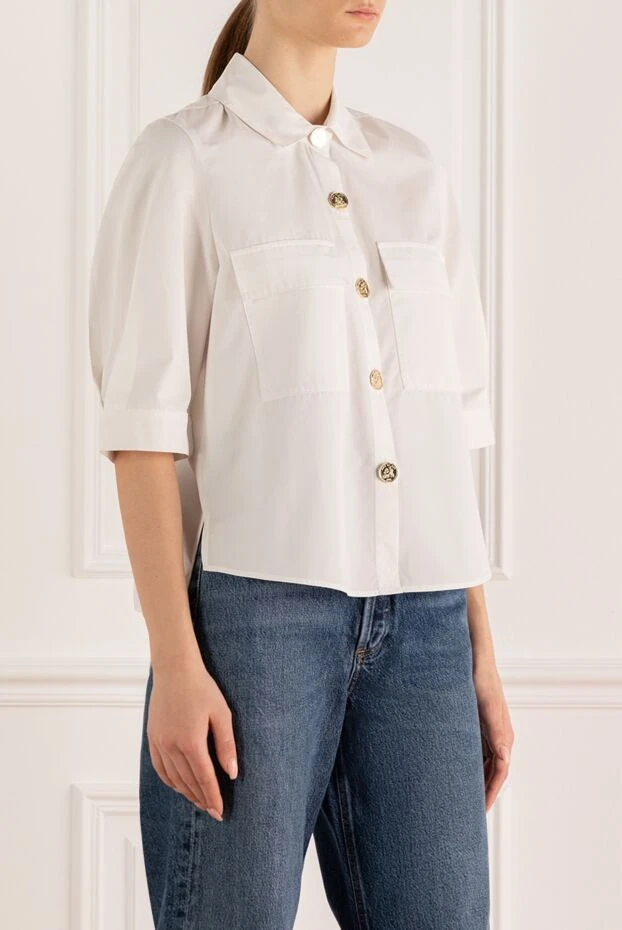 Max&Moi блуза из хлопка белая женская 159700 - фото 3