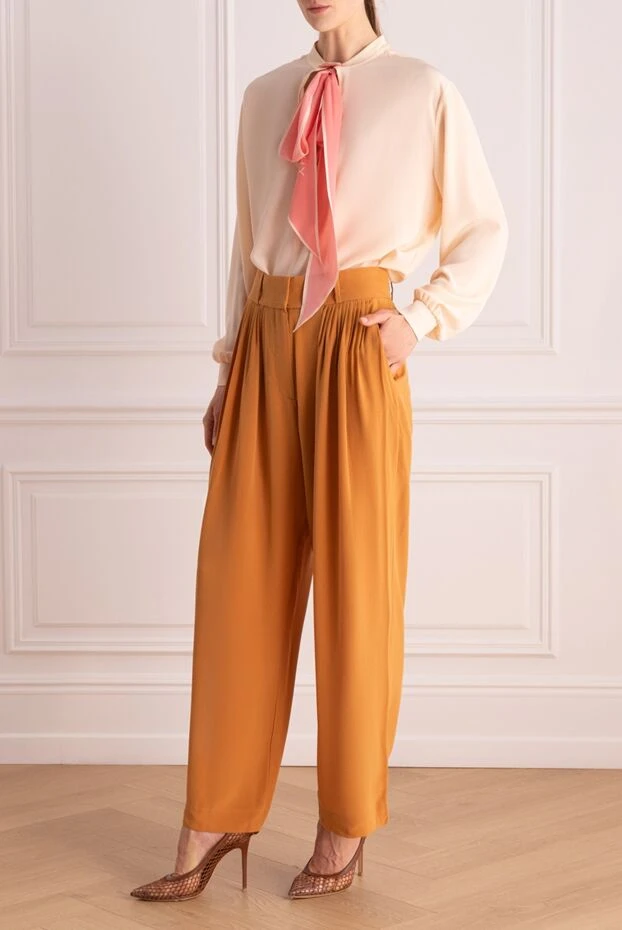 Max&Moi woman orange silk trousers for women купить с ценами и фото 159723 - photo 2