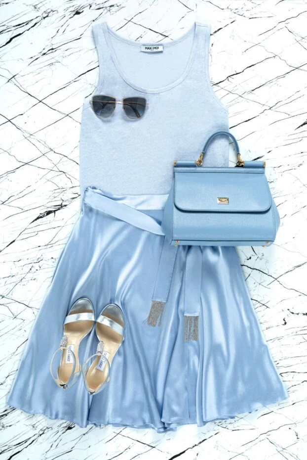 Max&Moi майка из льна голубая женская 159727 - фото 2