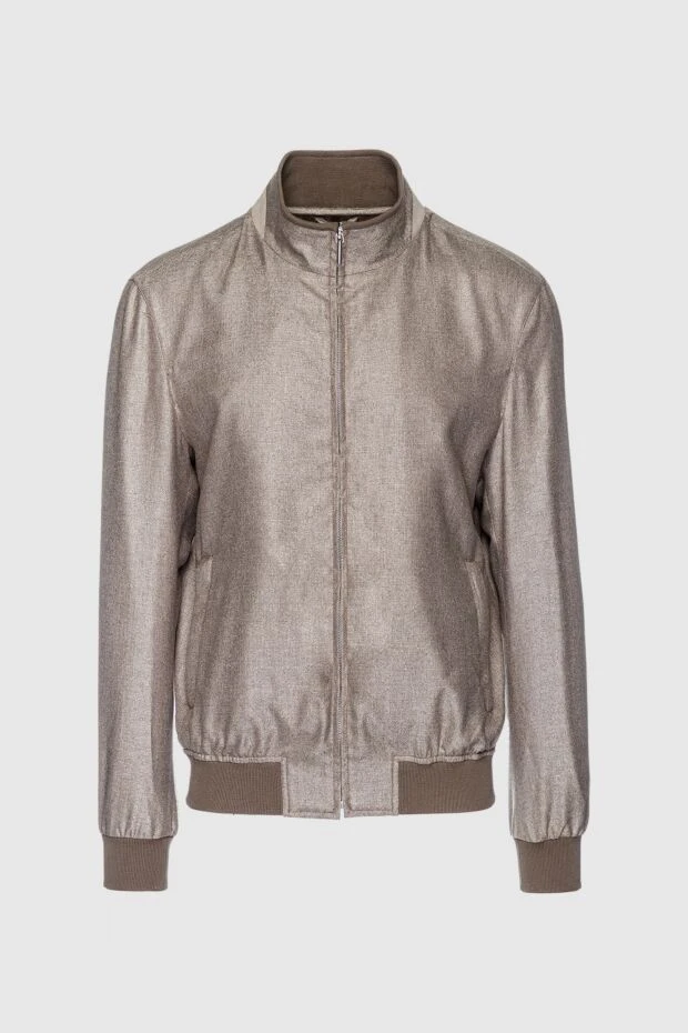 Enrico Mandelli куртка из шелка и кашемира бежевая мужская 159745 - фото 1