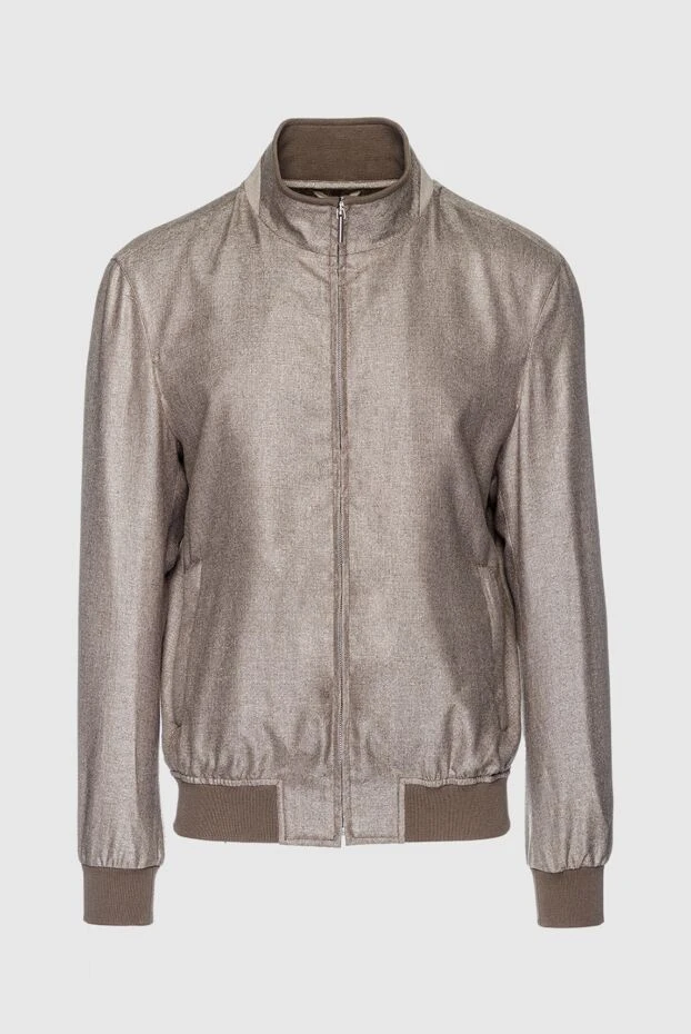 Enrico Mandelli куртка из шелка и кашемира бежевая мужская 159745 - фото 1