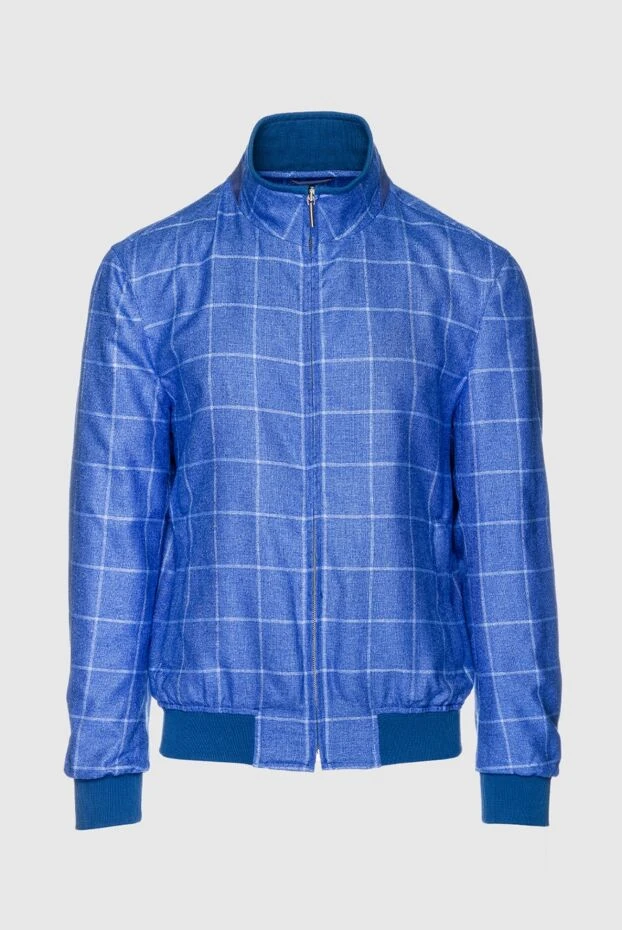 Enrico Mandelli куртка из шелка и кашемира голубая мужская 159747 - фото 1