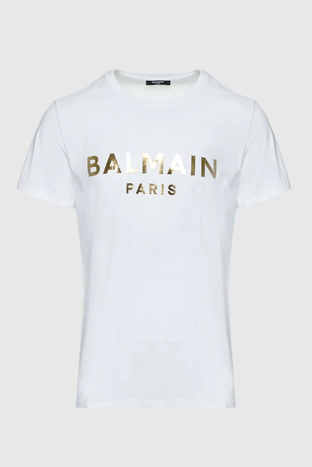 Balmain man white cotton t-shirt for men купить с ценами и фото 159800 - photo 1