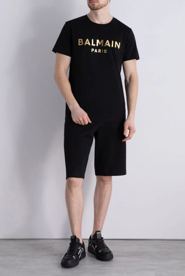 Balmain man black cotton t-shirt for men купить с ценами и фото 159801 - photo 2