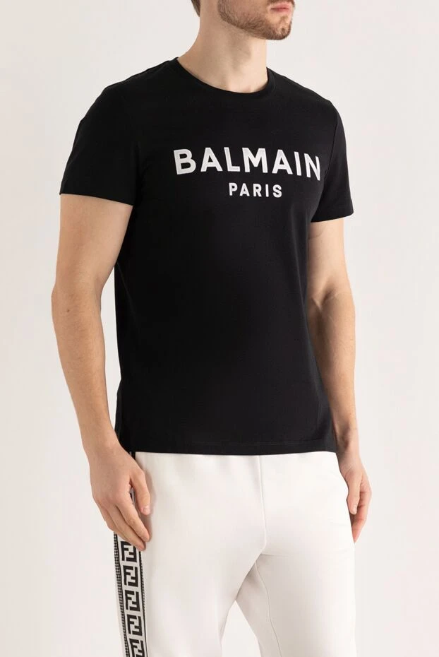 Balmain қара және ақ түсті қолтаңбасы бар негізгі футболка
 159802 - фото 3