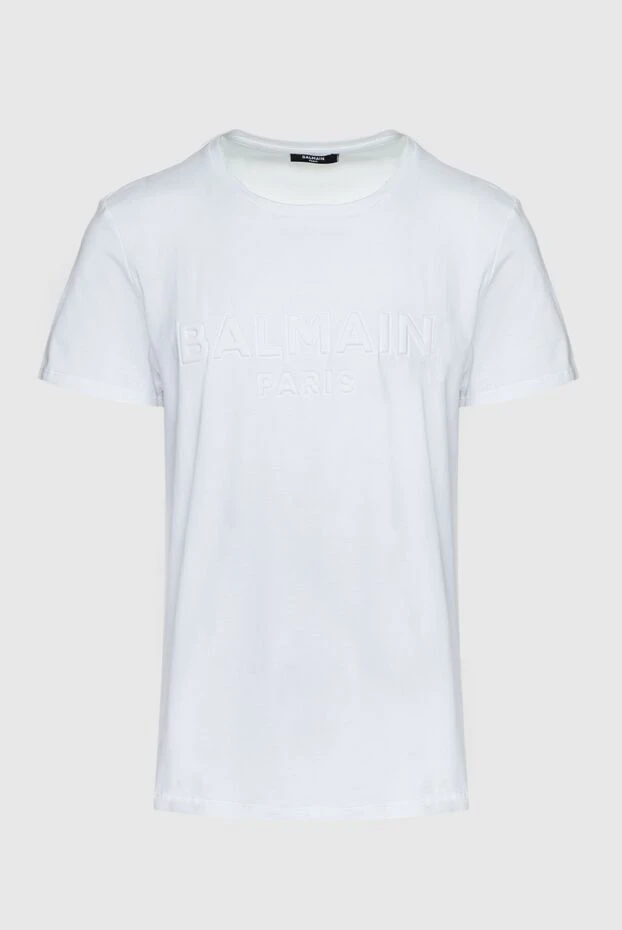 Balmain man white cotton t-shirt for men купить с ценами и фото 159804 - photo 1