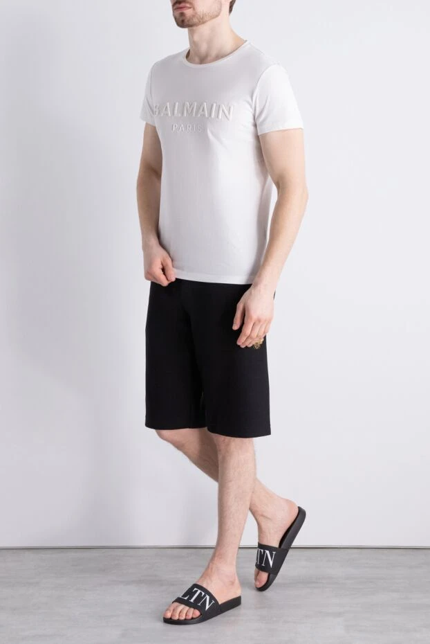 Balmain man white cotton t-shirt for men купить с ценами и фото 159804 - photo 2