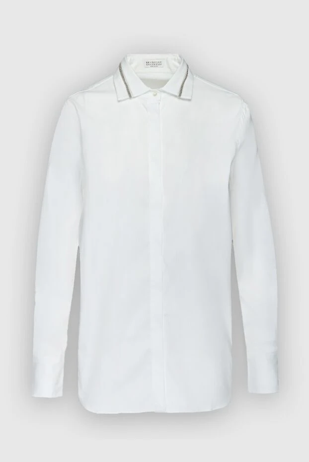 Brunello Cucinelli woman white cotton and polyamide shirt for women купить с ценами и фото 159854 - photo 1