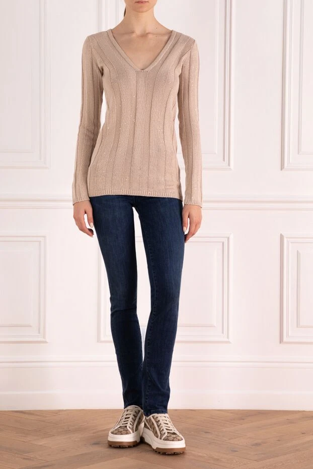 Brunello Cucinelli woman beige jumper for women купить с ценами и фото 159862 - photo 2