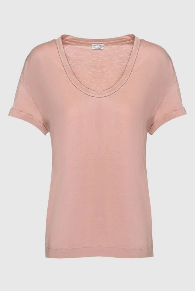 Brunello Cucinelli woman pink cotton t-shirt for women купить с ценами и фото 159877 - photo 1