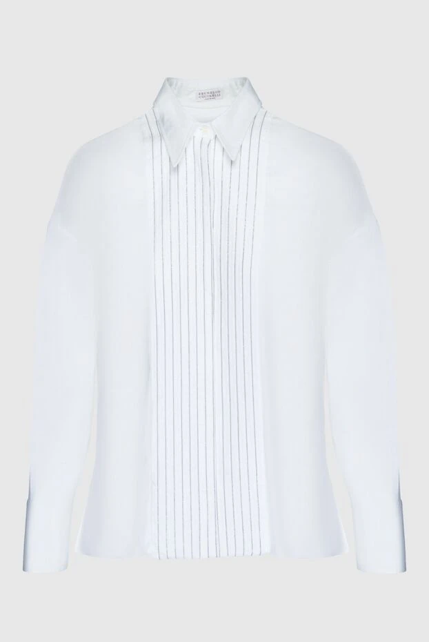 Brunello Cucinelli woman white cotton and polyamide shirt for women купить с ценами и фото 159902 - photo 1