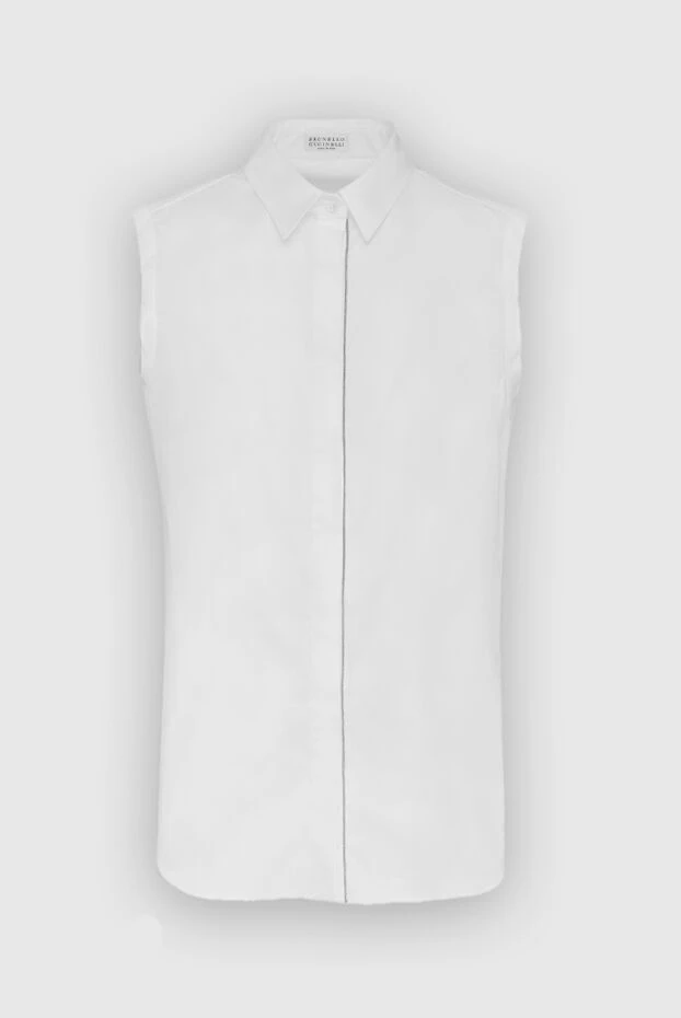 Brunello Cucinelli woman white cotton and polyamide shirt for women купить с ценами и фото 159923 - photo 1