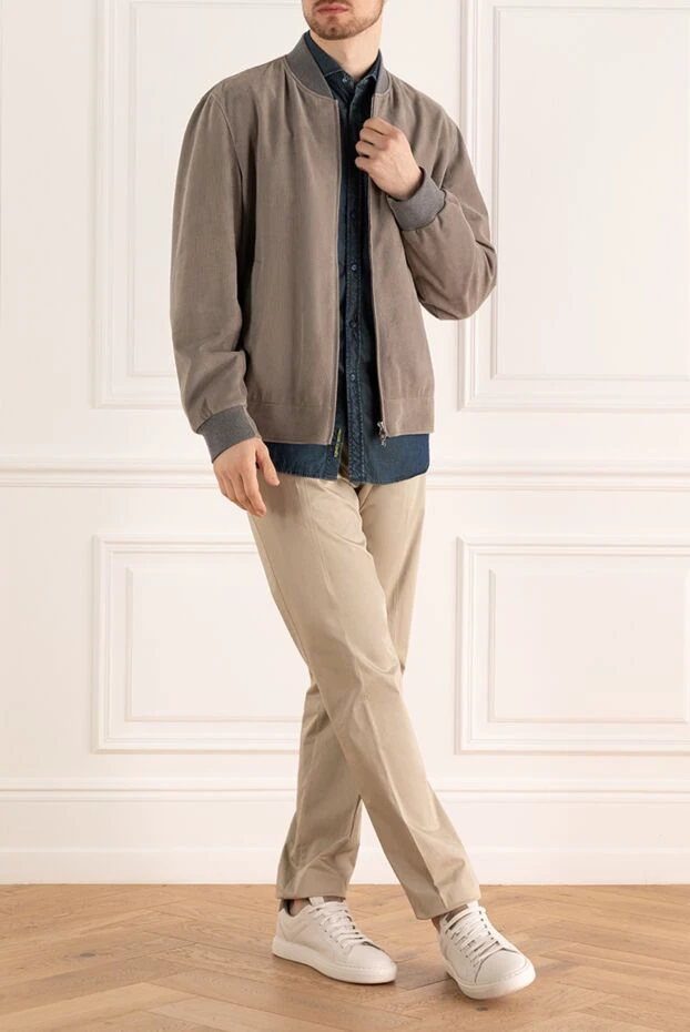 Brunello Cucinelli man gray suede jacket for men купить с ценами и фото 159970 - photo 2