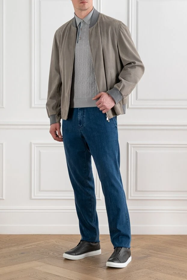 Gray suede jacket for men - photo 2