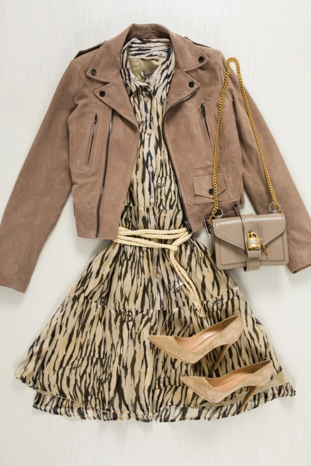 Jacket made of genuine suede for women beige - photo 2