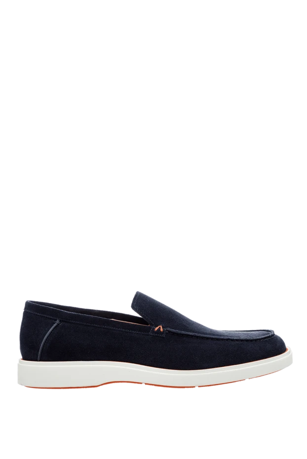 Santoni man blue suede moccasins for men купить с ценами и фото 160001 - photo 1