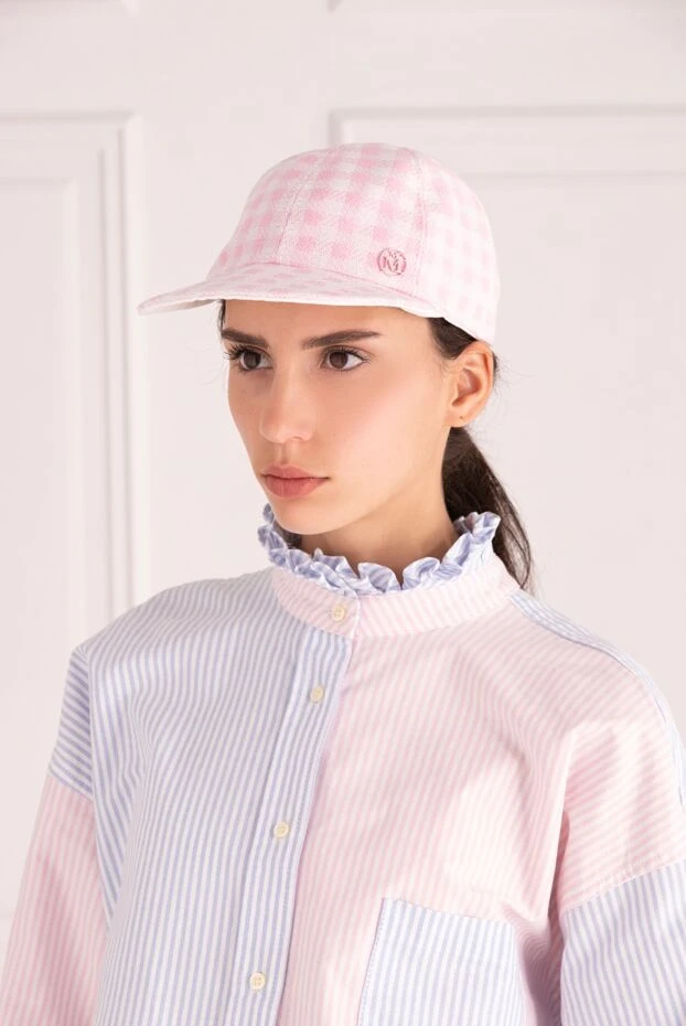 Maison Michel woman pink cotton cap for women купить с ценами и фото 160013 - photo 2