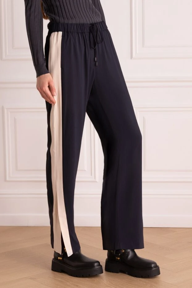 Peserico әйелдерге арналған көк түсті вискозды шалбар 160030 - фото 3