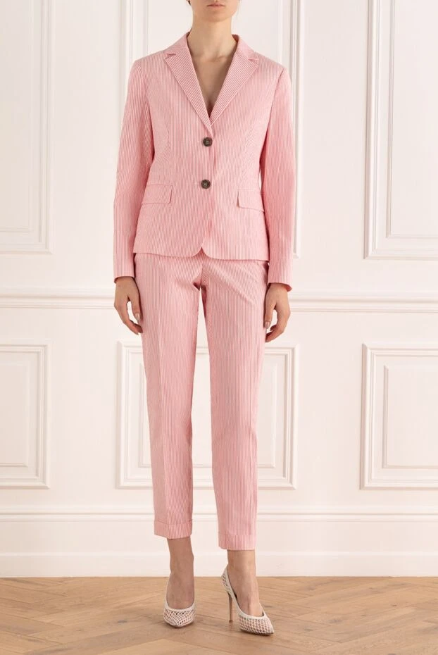 Peserico woman pink women's trouser suit made of cotton and elastane купить с ценами и фото 160052 - photo 2