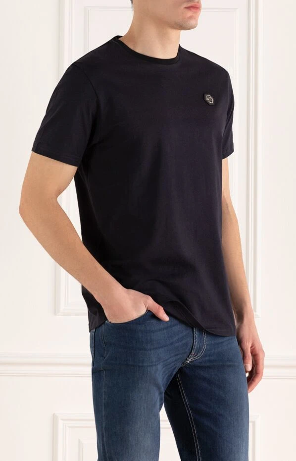 Philipp Plein миниатюралық эмблемасы бар қалың жейдеден тігілген ерлер футболкасы 160063 - фото 3