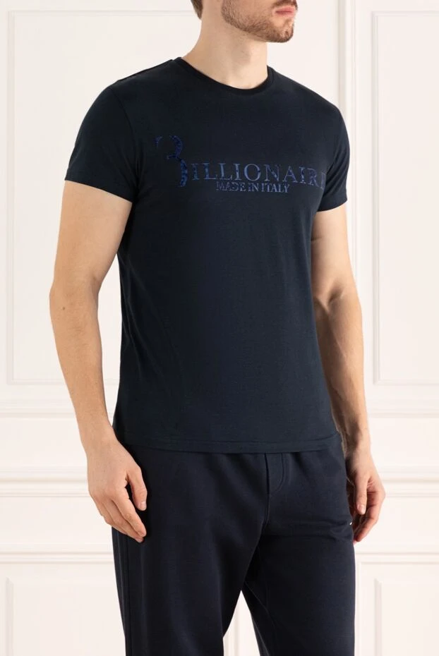 Billionaire темно-синяя футболка с бархатным брендингом
 160070 - фото 3