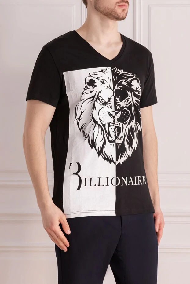 Billionaire чёрно-белая футболка с графикой зверя и v-образным вырезом
 160085 - фото 3