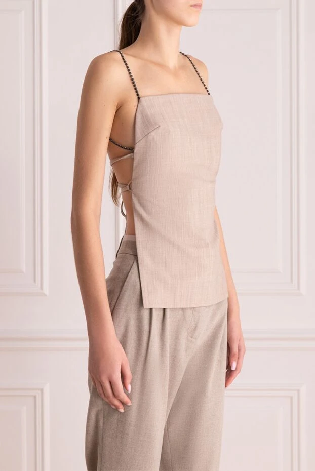 Erika Cavallini топ серый с открытой спиной и завязками по бокам
 160099 - фото 3