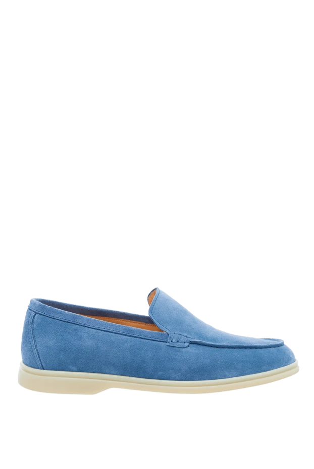 Cesare di Napoli man blue suede loafers for men купить с ценами и фото 160109 - photo 1