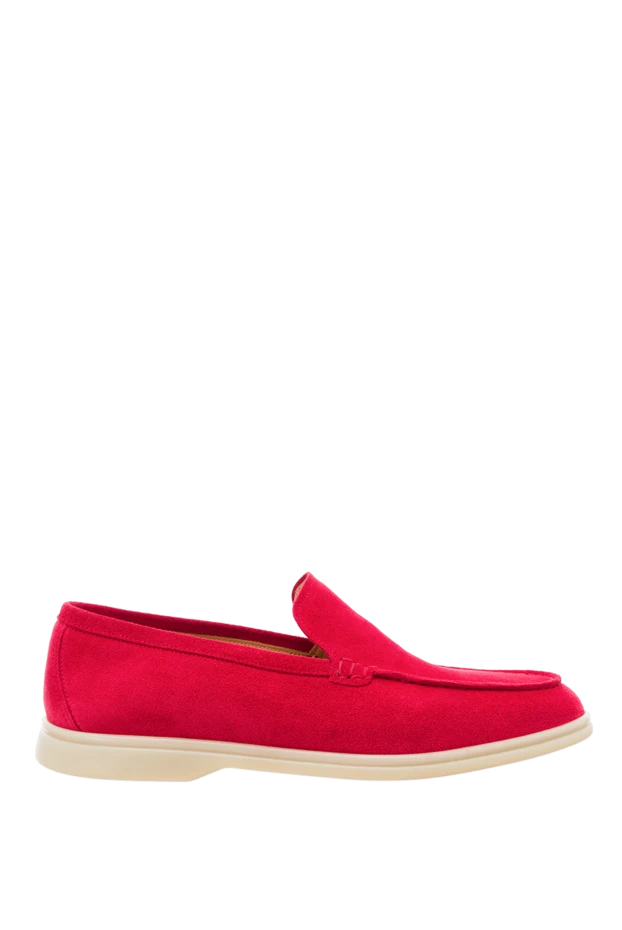 Cesare di Napoli man red suede loafers for men купить с ценами и фото 160110 - photo 1