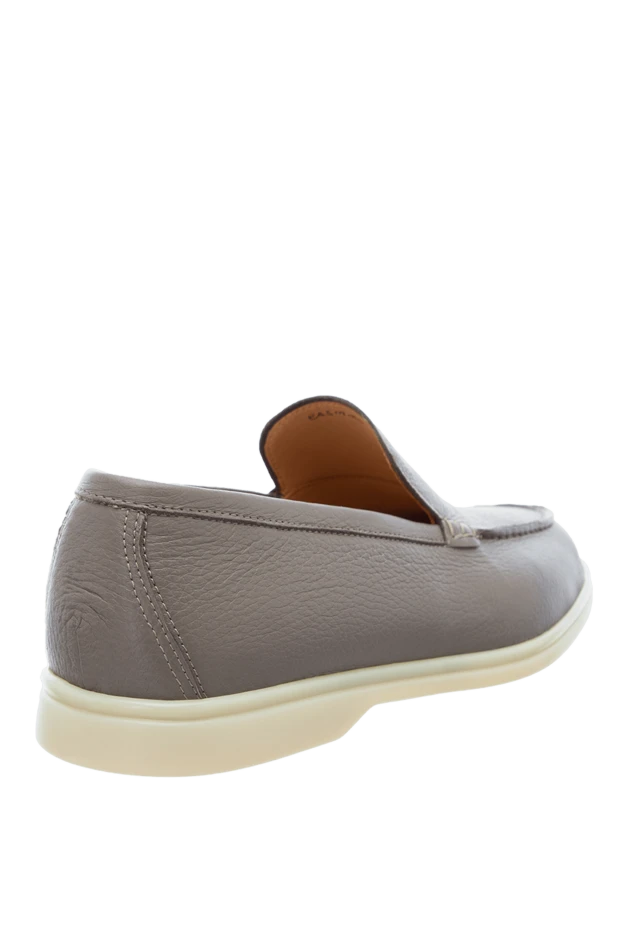Cesare di Napoli лоферы кожаные серые на контрастной подошве мужские 160113 - фото 3