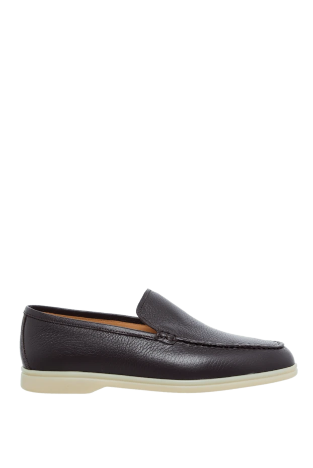 Cesare di Napoli man black leather loafers for men купить с ценами и фото 160115 - photo 1