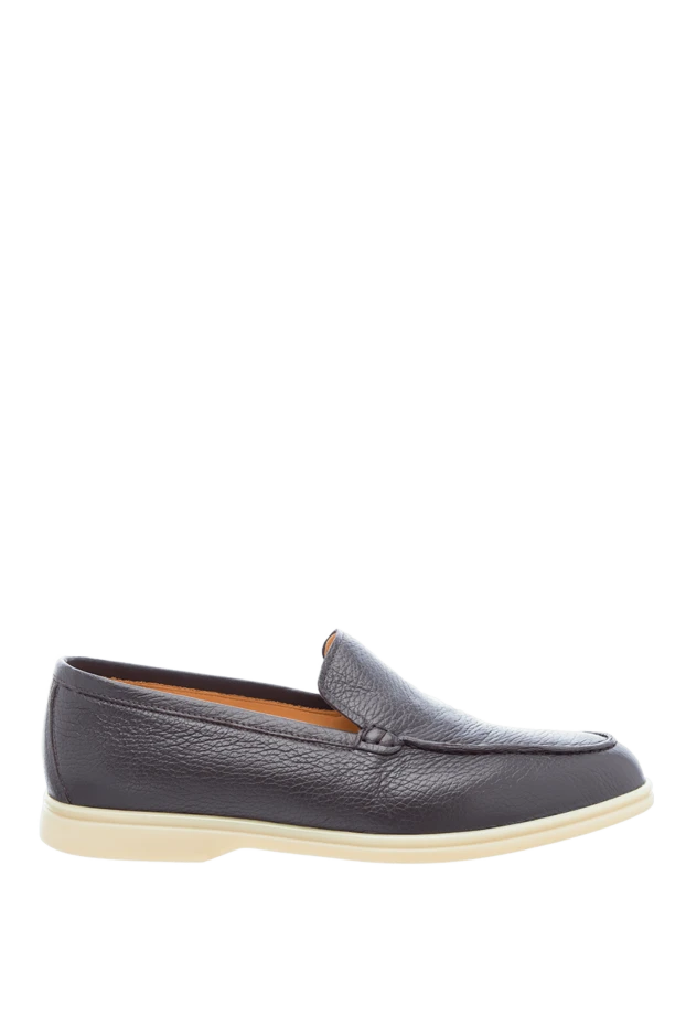 Cesare di Napoli man gray leather loafers for men купить с ценами и фото 160117 - photo 1