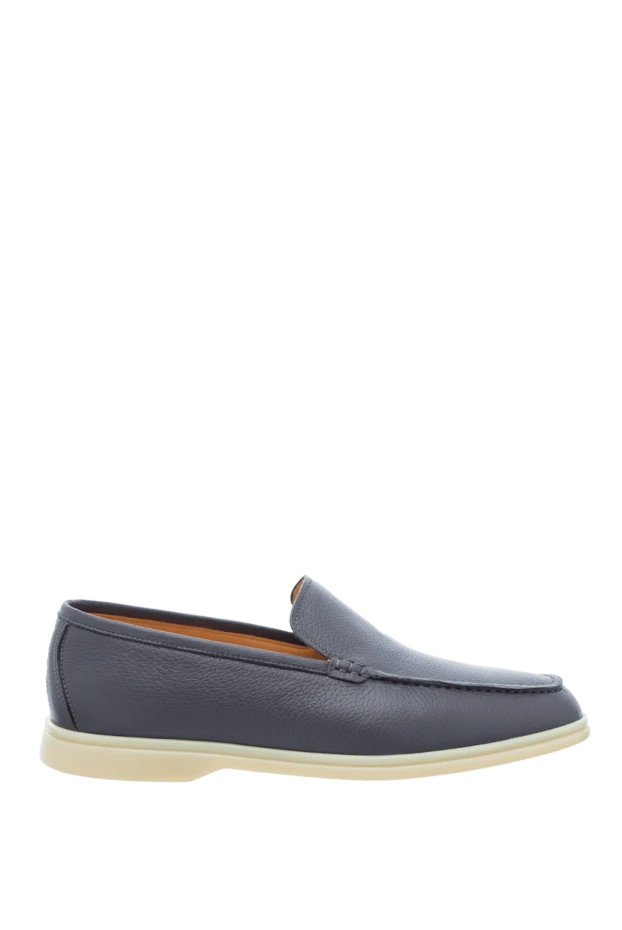 Cesare di Napoli man gray leather loafers for men купить с ценами и фото 160122 - photo 1