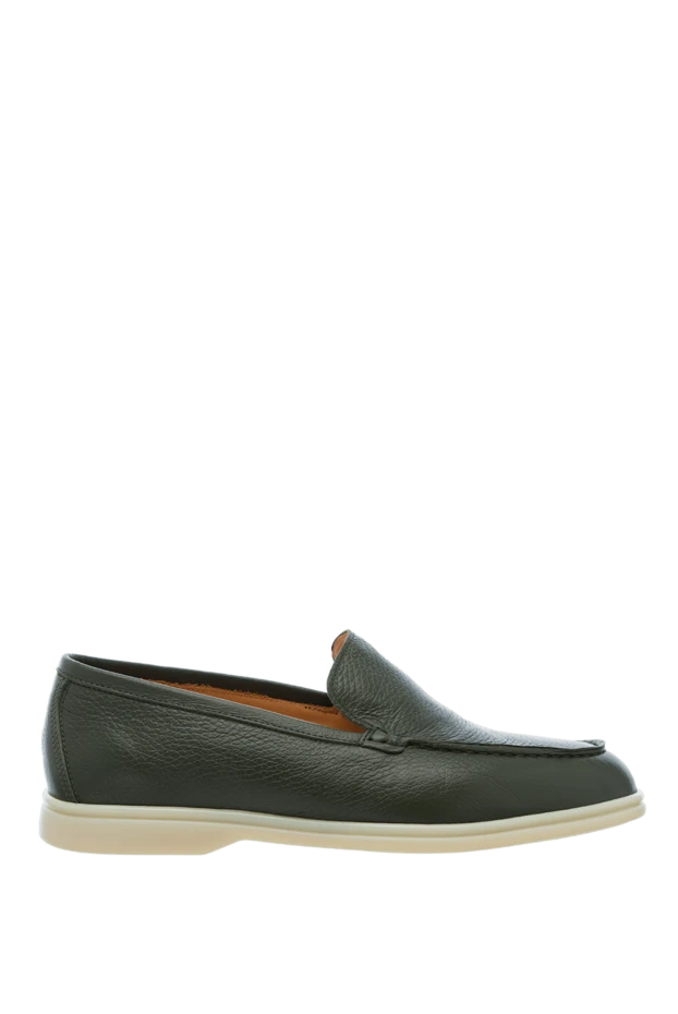 Cesare di Napoli man green leather loafers for men купить с ценами и фото 160123 - photo 1