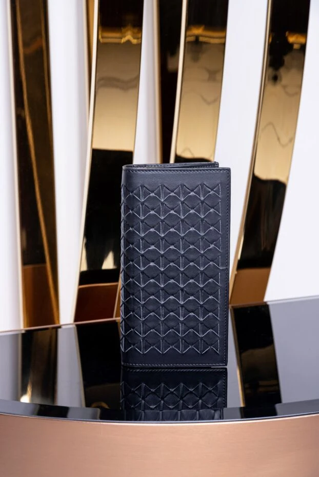 Serapian клатч мужской синий с плетением кожи mosaico 160128 - фото 2