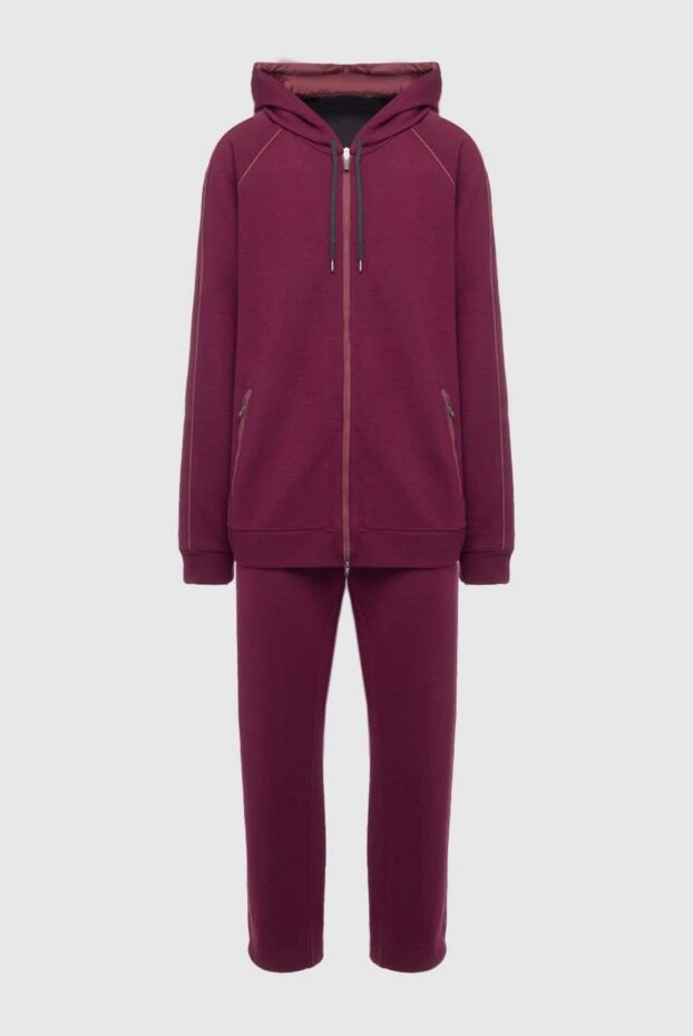 Bilancioni man men's sports suit made of wool, cotton and polyamide, burgundy купить с ценами и фото 160150 - photo 1