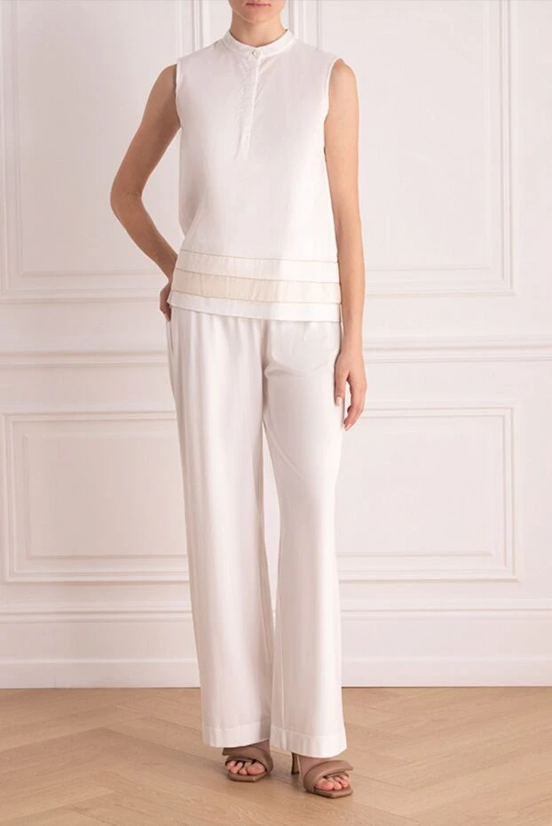 Re Vera woman white trousers for women купить с ценами и фото 160152 - photo 2